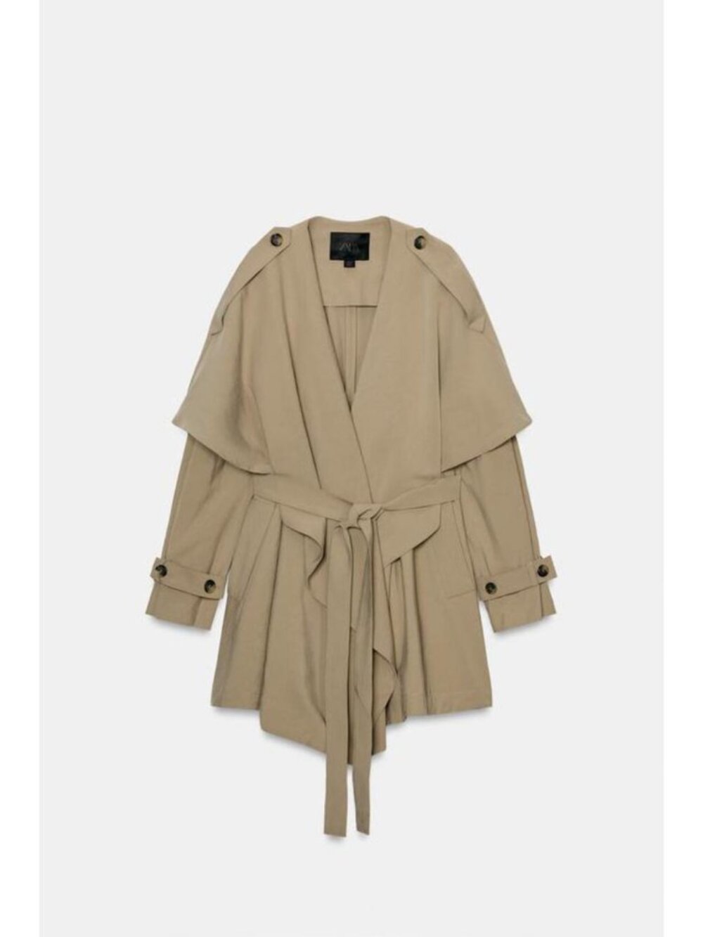 ZARA ZW COLLECTION FLOWY SHORT TRENCH - Picture 4 of 6